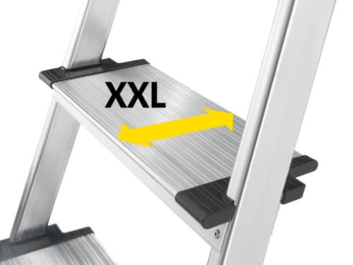 Hailo Escabeau industriel utilisation un côté ComfortLine L80 avec marches XXL, 6 marches en tôle striée ultra profondes