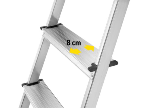 Hailo escabeau industriel utilisation un côté StandardLine L60 avec bac, 3 marche(s) en tôle striée