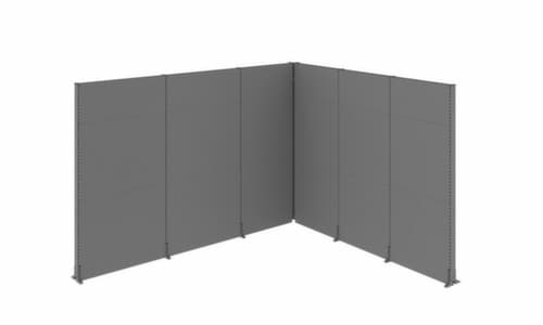 kit pour cloison acoustique démontable, hauteur x largeur 2500 x 3500 mm, paroi RAL7037 gris poussière