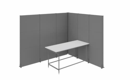 parois acoustiques pour point de rencontre, hauteur x largeur 2960 x 3500 mm, paroi RAL7037 gris poussière