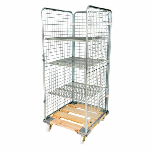 Bac sur roulettes rolltainer® ADB avec 3 parois, force 500 kg, longueur x largeur 810 x 724 mm