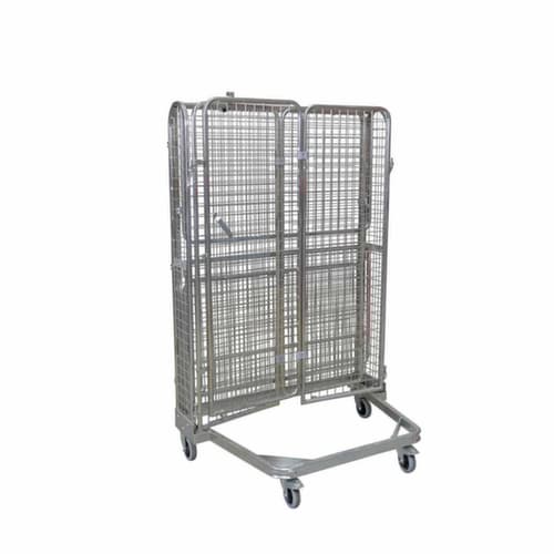 Bac sur roulettes de sécurité emboîtable nestainer® avec double porte battante, force 500 kg, longueur x largeur 800 x 1200 mm