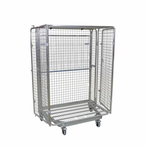 Bac sur roulettes de sécurité emboîtable nestainer® avec double porte battante, force 500 kg, longueur x largeur 800 x 1200 mm