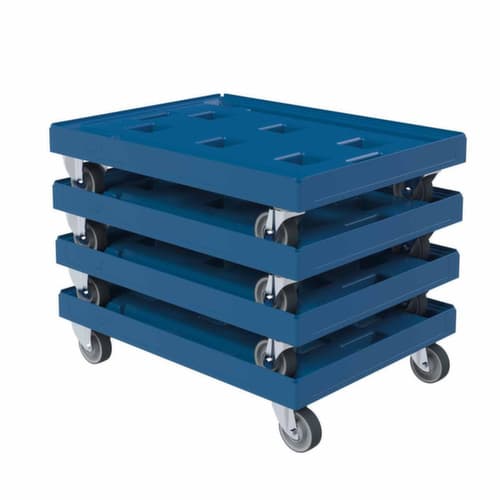 Plateau roulant gerbable bleu