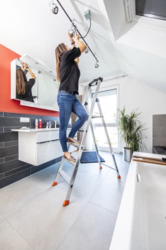 Krause escabeau industriel MONTO® Solido® avec estrade à profilé convexe, 5 marches profilées