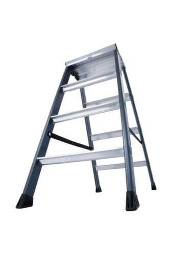 Krause Double échelle à marches anodisée MONTO® SePro D®, 2 x 4 marches à profil antidérapant