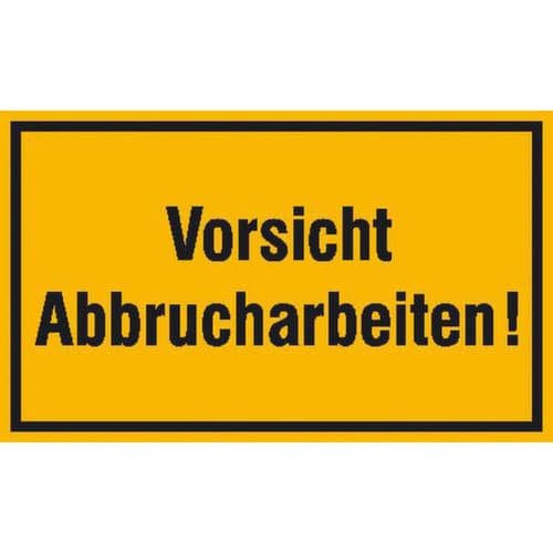panneau indicateur SafetyMarking® pour les chantiers, « Attention Travaux de démolition ! »