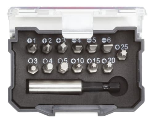 R33005014 Bit-Box 1/4 PH+SL+TX+6 pans+porte-embouts 14 pièces