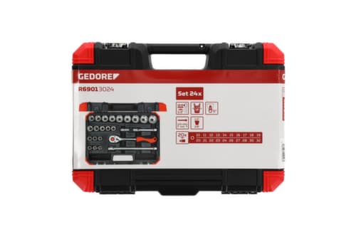 GEDORE R69013024 Jeu de clés à douilles 1/2" 10-32mm 24 pièces