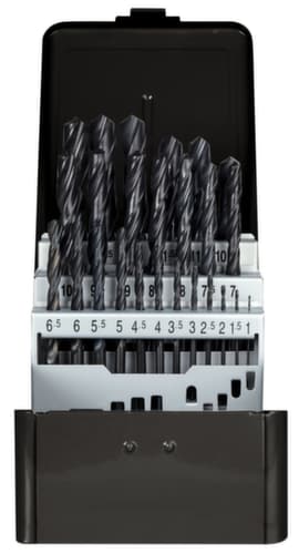 R93500025 Jeu de forets hélicoïdaux Ø 1-13mm 0.5 pas. 25 pièces