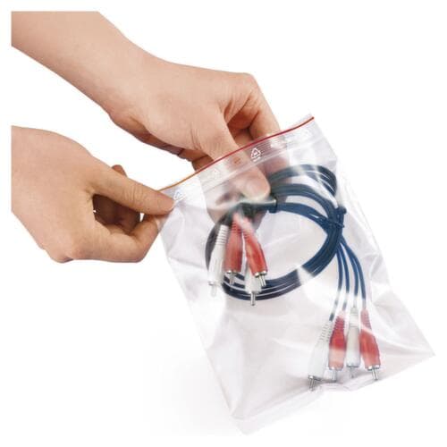 Sachet à fermeture à pression avec lignes inscriptibles, 60 µm