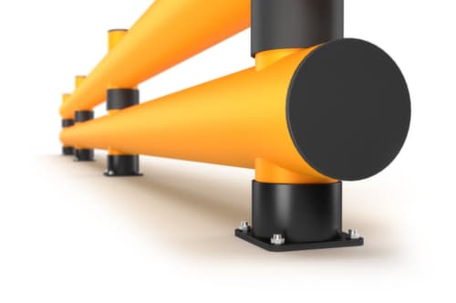a.m.p.e.r.e. Barrière de protection anticollision Rack Mammut®, planche double, longueur 6000 mm