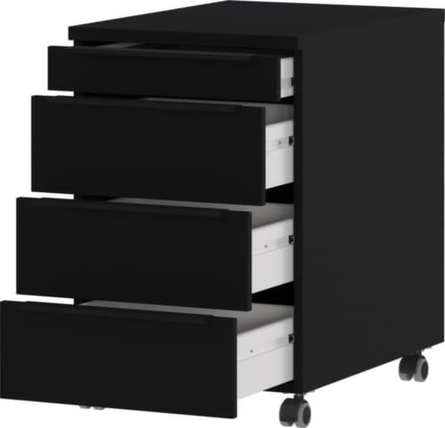 Caisson mobile GW-MAILAND 4377, 3 tiroir(s), noir/noir