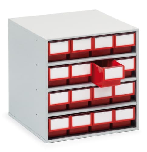 Treston petit bloc tiroirs, 16 tiroir(s), RAL7035 gris clair/rouge