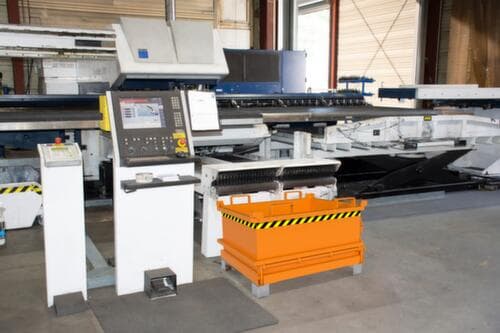 Bauer Mini-benne à fond ouvrant MSB 250 en RAL2000 orangé jaune