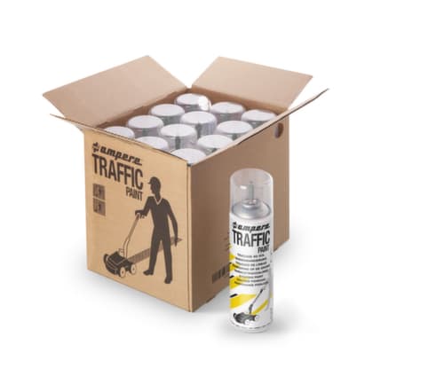a.m.p.e.r.e. Kit de marquage au sol TRAFFIC PAINT® avec 12 bombes de peinture, gris