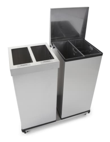 Collecteur de recyclage Carro Mix avec seau intérieur, 2 x 52,5 l