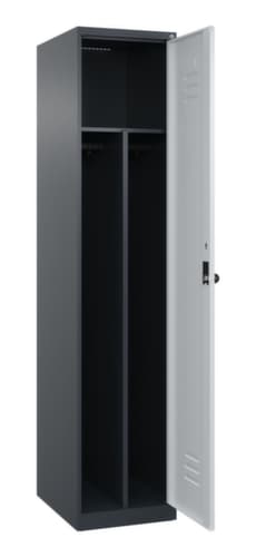 C+P Armoire vestiaire Classic Plus pour une séparation en noir et blanc, largeur de compartiment 400 mm