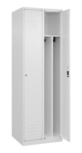 C+P Armoire vestiaire Classic Plus pour une séparation en noir et blanc, largeur de compartiment 300 mm