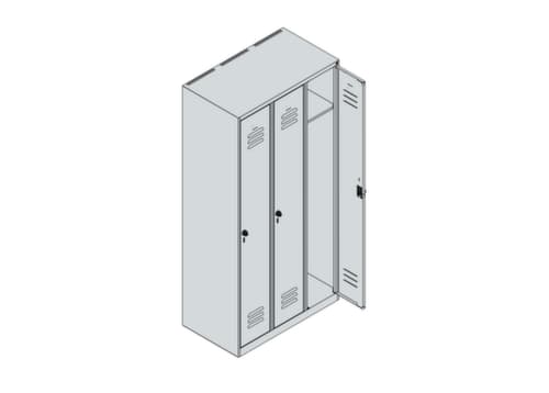 C+P Armoire vestiaire Classic Plus à 3 compartiments, largeur de compartiment 300 mm
