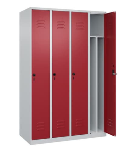C+P Armoire vestiaire Classic Plus à 4 compartiments, largeur de compartiment 300 mm