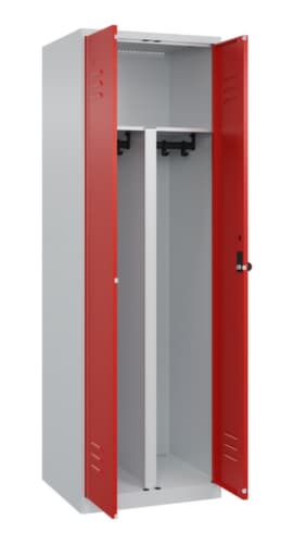 C+P Armoire vestiaire pour EPI Classic Plus pour une séparation en noir et blanc, largeur de compartiment 300 mm