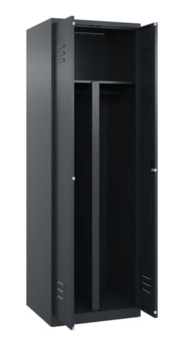 C+P Armoire vestiaire pour EPI Classic Plus pour une séparation en noir et blanc, largeur de compartiment 300 mm