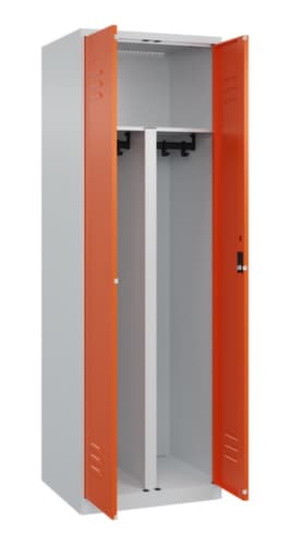 C+P Armoire vestiaire pour EPI Classic Plus pour une séparation en noir et blanc, largeur de compartiment 300 mm