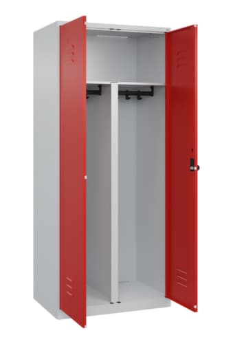 C+P Armoire vestiaire pour EPI Classic Plus pour une séparation en noir et blanc, largeur de compartiment 400 mm