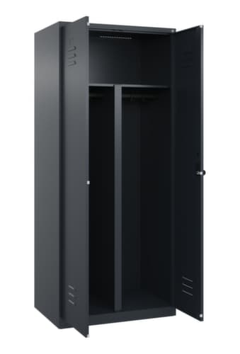 C+P Armoire vestiaire pour EPI Classic Plus pour une séparation en noir et blanc, largeur de compartiment 400 mm