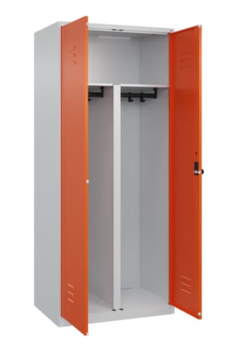 C+P Armoire vestiaire pour EPI Classic Plus pour une séparation en noir et blanc, largeur de compartiment 400 mm