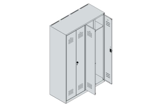C+P Armoire vestiaire Classic Plus pour une séparation en noir et blanc, largeur de compartiment 300 mm