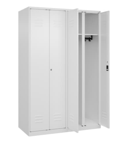 C+P Armoire vestiaire Classic Plus pour une séparation en noir et blanc, largeur de compartiment 300 mm