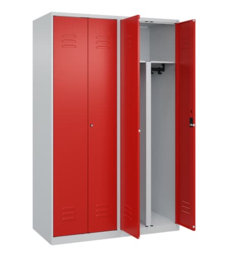 C+P Armoire vestiaire pour EPI Classic Plus pour une séparation en noir et blanc, largeur de compartiment 300 mm