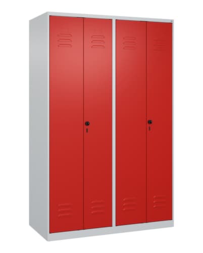 C+P Armoire vestiaire pour EPI Classic Plus pour une séparation en noir et blanc, largeur de compartiment 300 mm