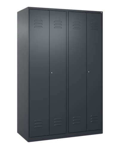 C+P Armoire vestiaire pour EPI Classic Plus pour une séparation en noir et blanc, largeur de compartiment 300 mm
