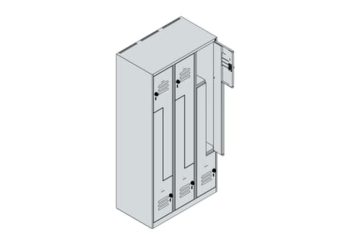 C+P Armoire vestiaire Z Classic Plus, largeur de compartiment 150/300 mm
