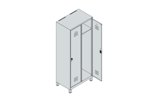 C+P Armoire vestiaire Classic Plus à 2 compartiments, largeur de compartiment 400 mm