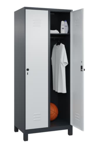 C+P Armoire vestiaire Classic Plus à 2 compartiments, largeur de compartiment 400 mm