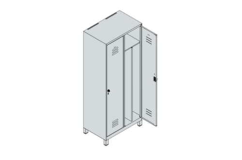 C+P Armoire vestiaire Classic Plus pour une séparation en noir et blanc, largeur de compartiment 400 mm
