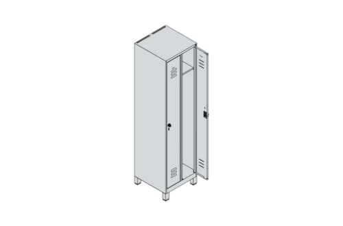 C+P Armoire vestiaire Classic Plus à 2 compartiments, largeur de compartiment 250 mm