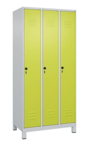 C+P Armoire vestiaire Classic Plus à 3 compartiments, largeur de compartiment 300 mm