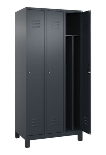 C+P Armoire vestiaire Classic Plus pour une séparation en noir et blanc, largeur de compartiment 300 mm