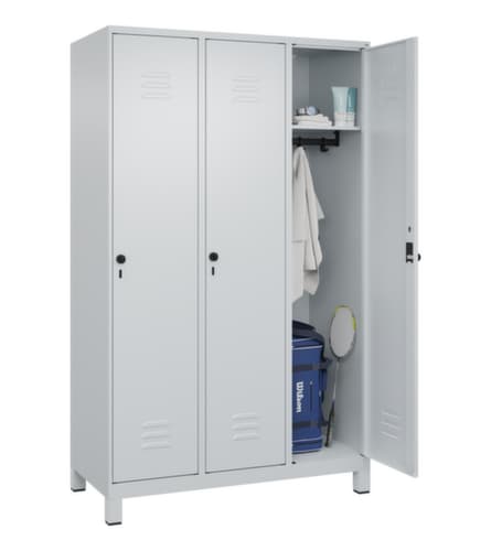 C+P Armoire vestiaire Classic Plus à 3 compartiments, largeur de compartiment 400 mm