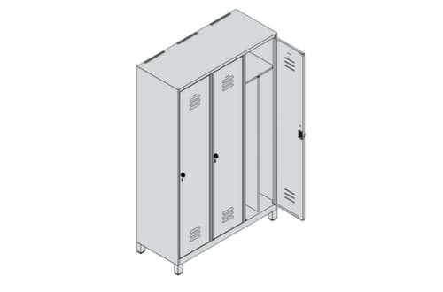 C+P Armoire vestiaire Classic Plus pour une séparation en noir et blanc, largeur de compartiment 400 mm