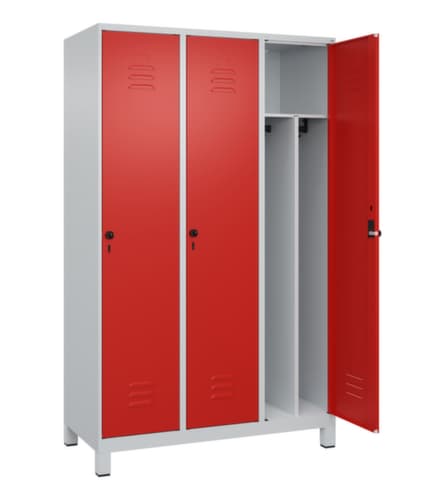 C+P Armoire vestiaire Classic Plus pour une séparation en noir et blanc, largeur de compartiment 400 mm
