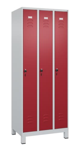 C+P Armoire vestiaire Classic Plus à 3 compartiments, largeur de compartiment 250 mm