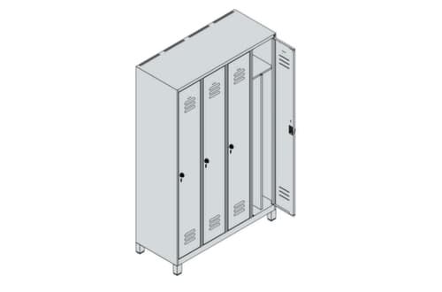 C+P Armoire vestiaire Classic Plus pour une séparation en noir et blanc, largeur de compartiment 300 mm