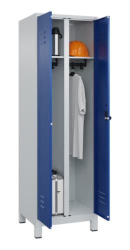 C+P Armoire vestiaire Classic Plus pour une séparation en noir et blanc, largeur de compartiment 300 mm