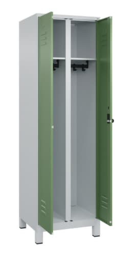 C+P Armoire vestiaire Classic Plus pour une séparation en noir et blanc, largeur de compartiment 300 mm